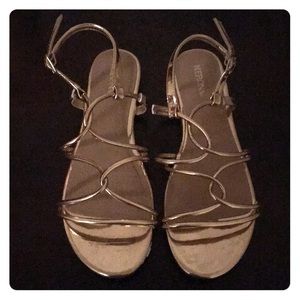 Gladiator style, gold sandals